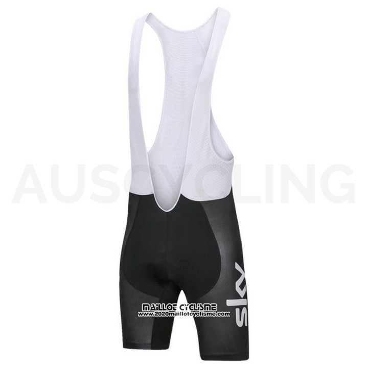 2018 Maillot Ciclismo Sky Blanc et Bleu Manches Courtes et Cuissard